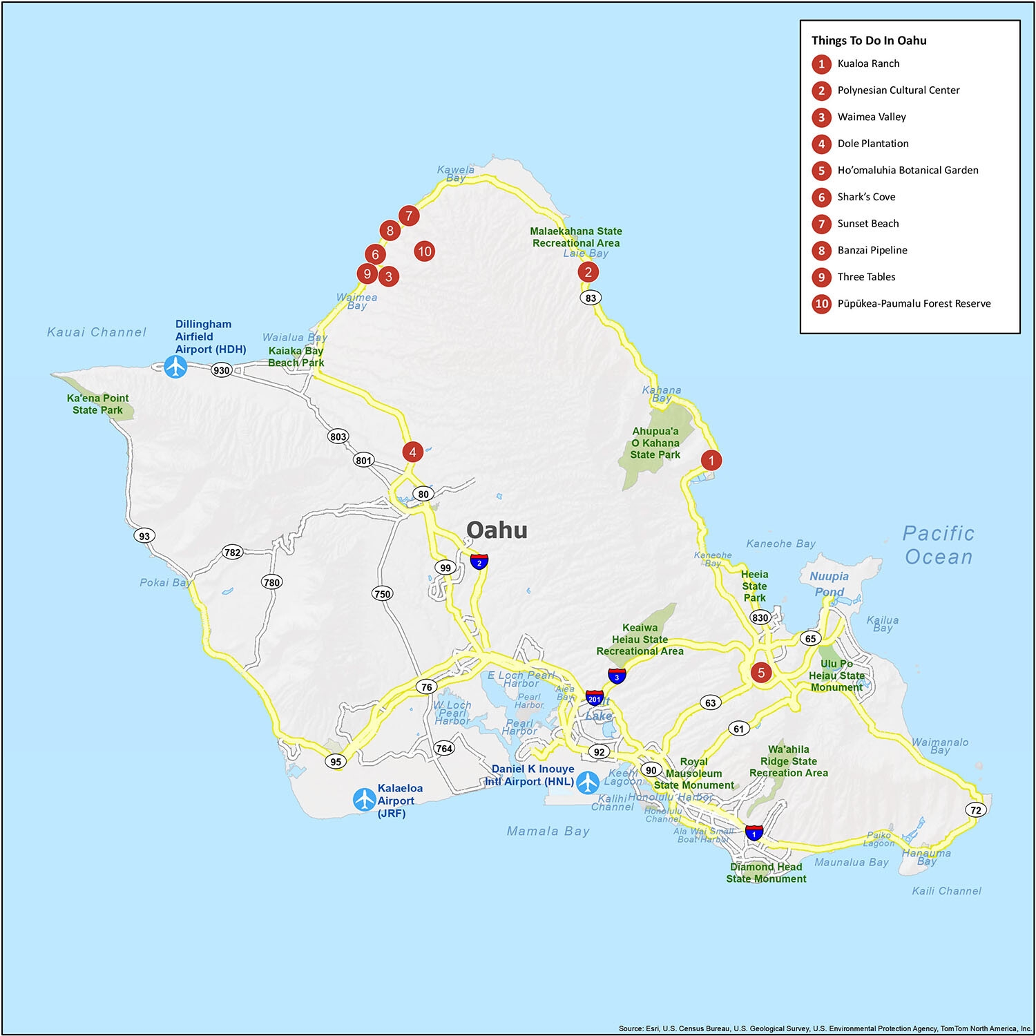 Map Of Oahu Island Hawaii GIS Geography