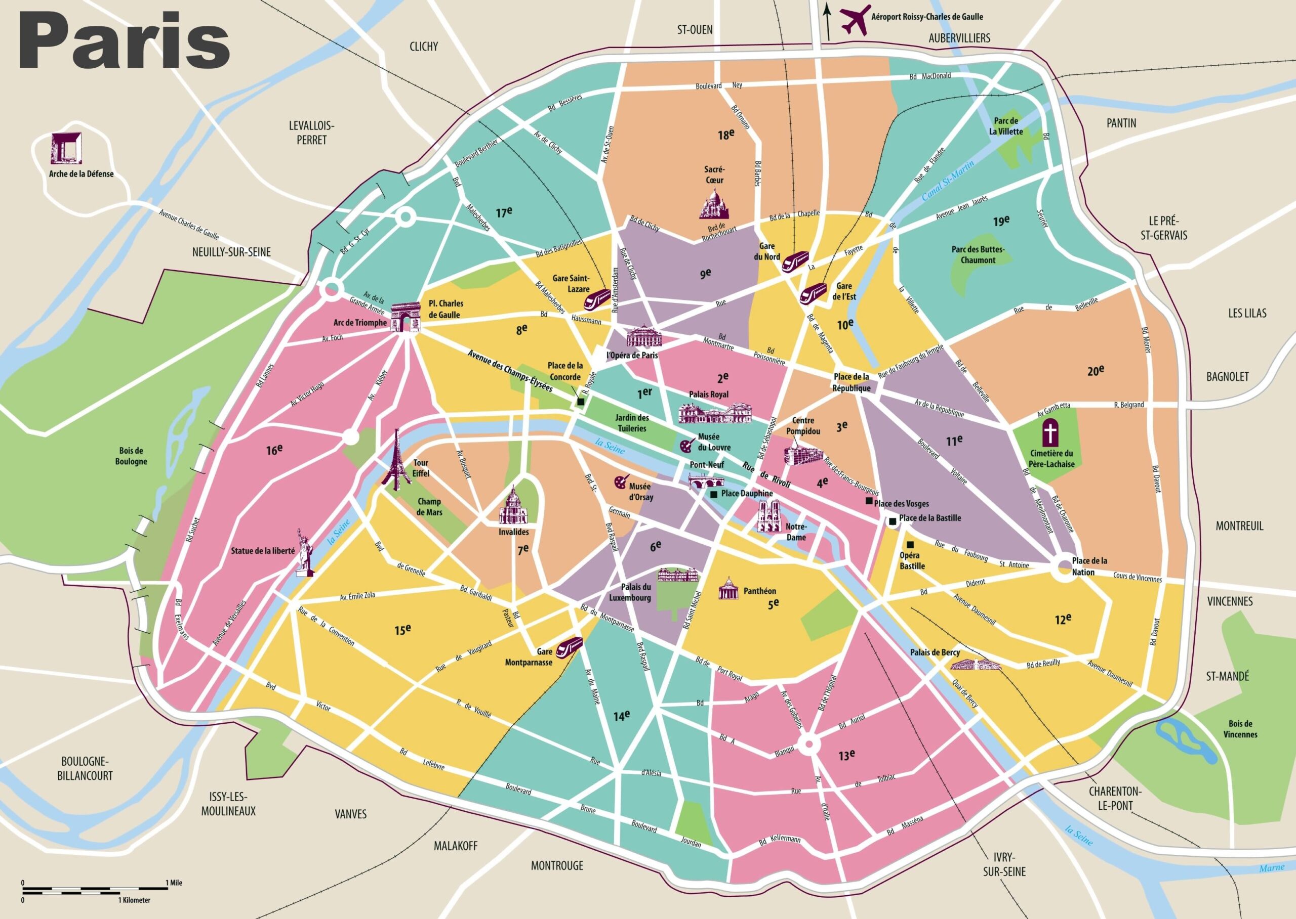 Map Of Paris A Map Of Paris le de France France 
