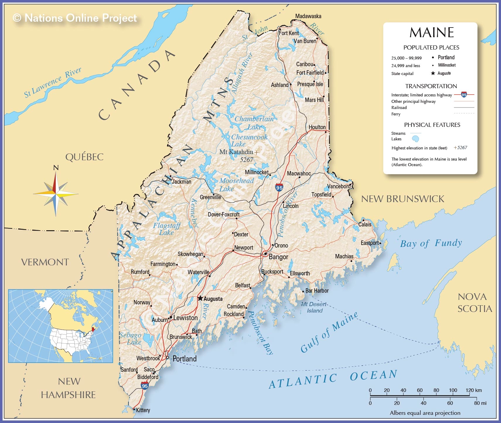 Maine Map Printable