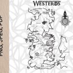 Map Of Westeros Based On Game Of Thrones PNG Jpeg PDF Digital 