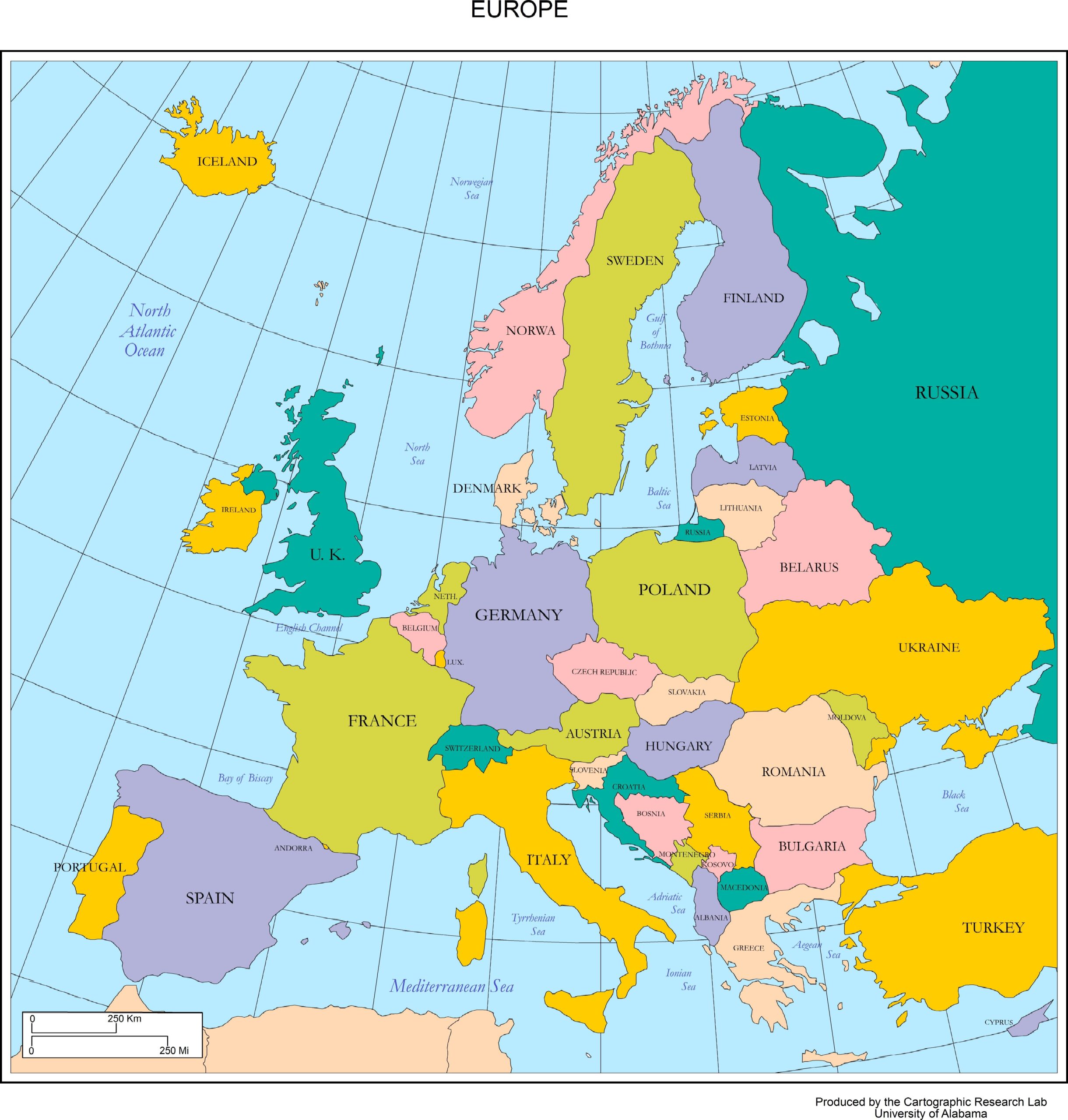 Printable Map Of Europe With Cities Printable Map Of Europe With Cities