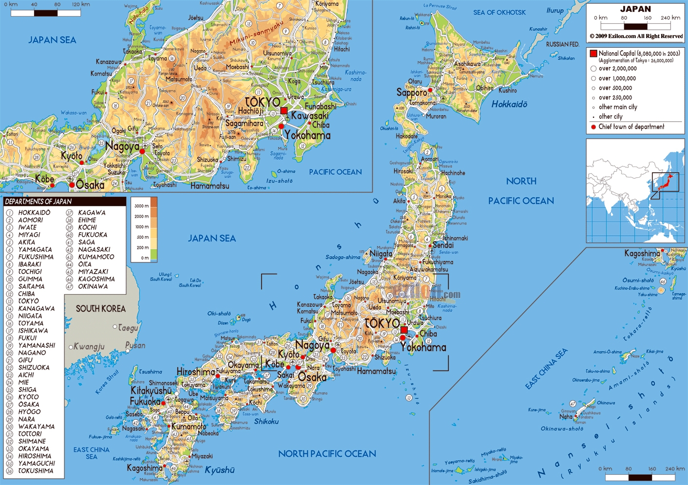 Printable Map Japan