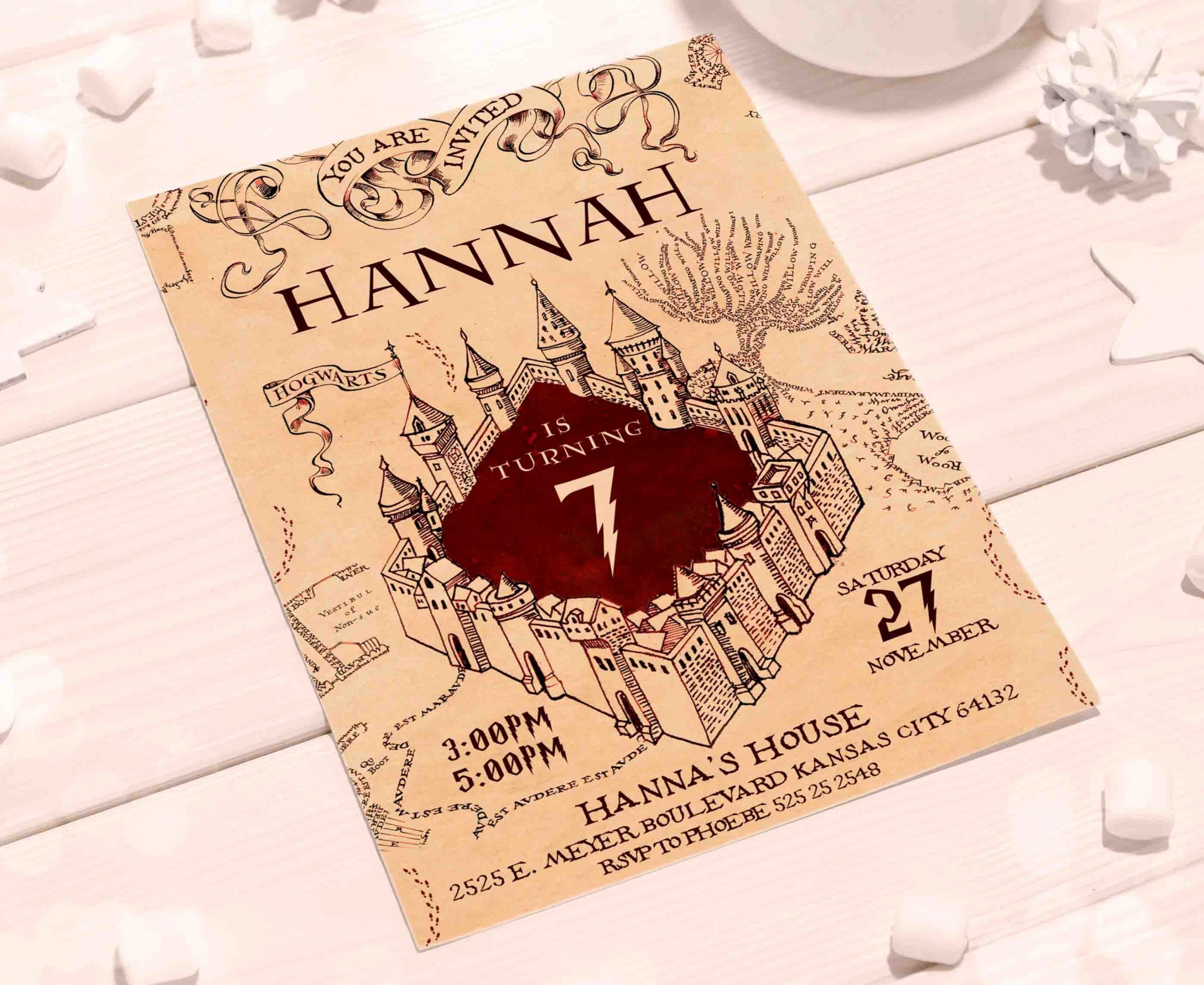 Marauders Map Harry Potter Editable Invitation Template Sweet 