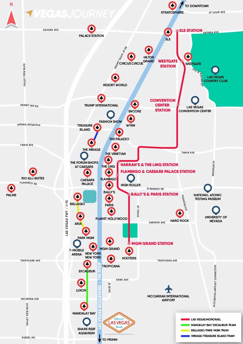 Printable Pdf Las Vegas Strip Map