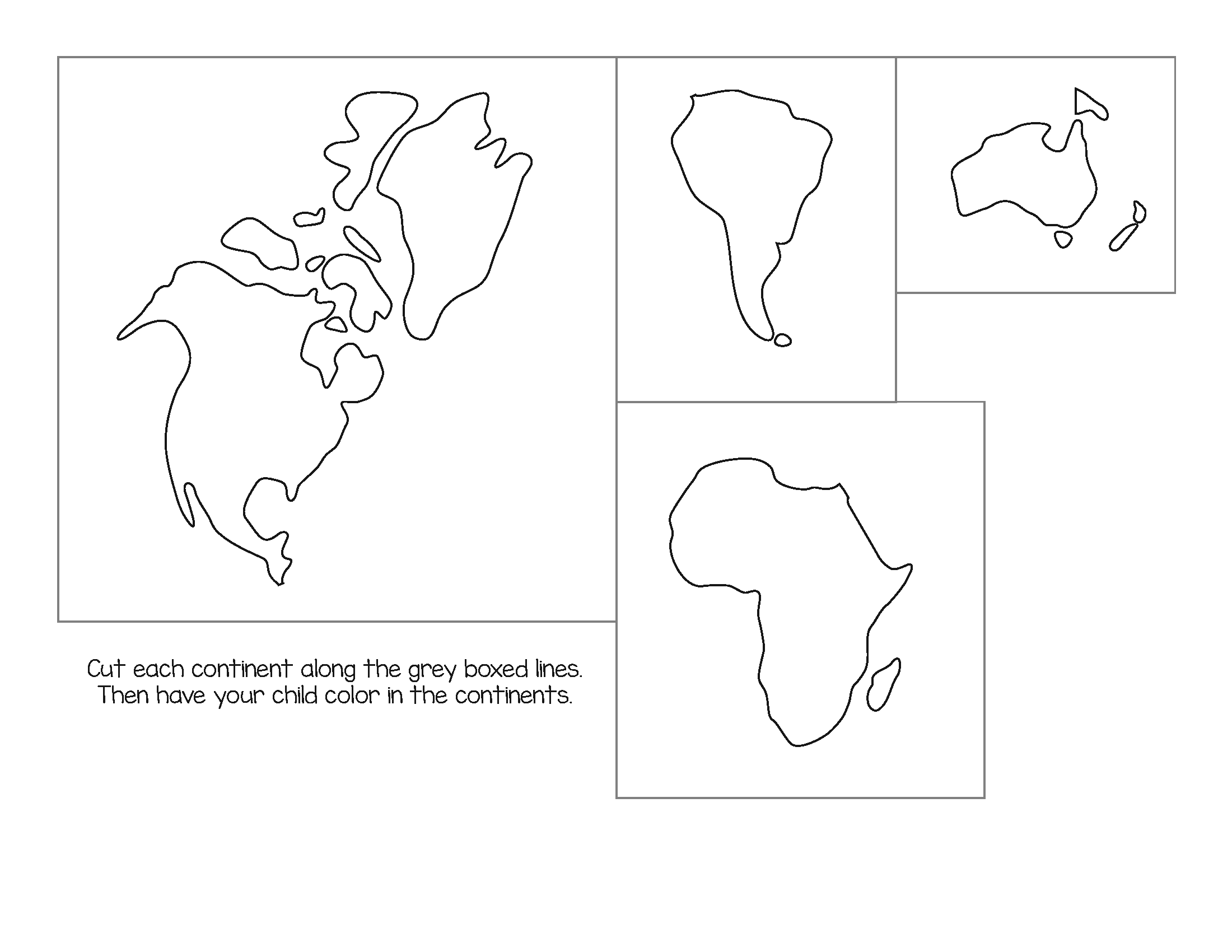 Blank Map Of Continents Printable