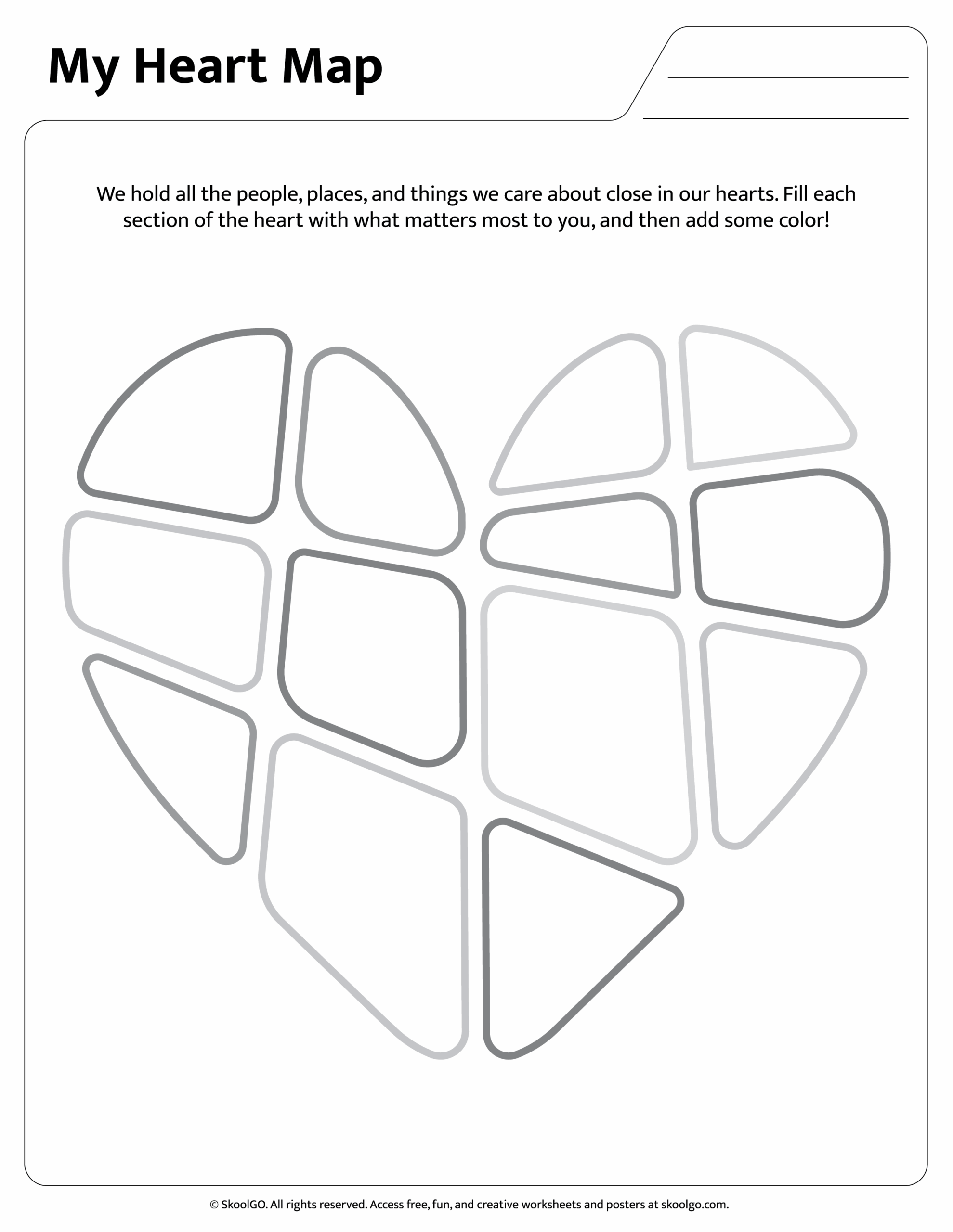 Free Printable Heart Map Template Pdf