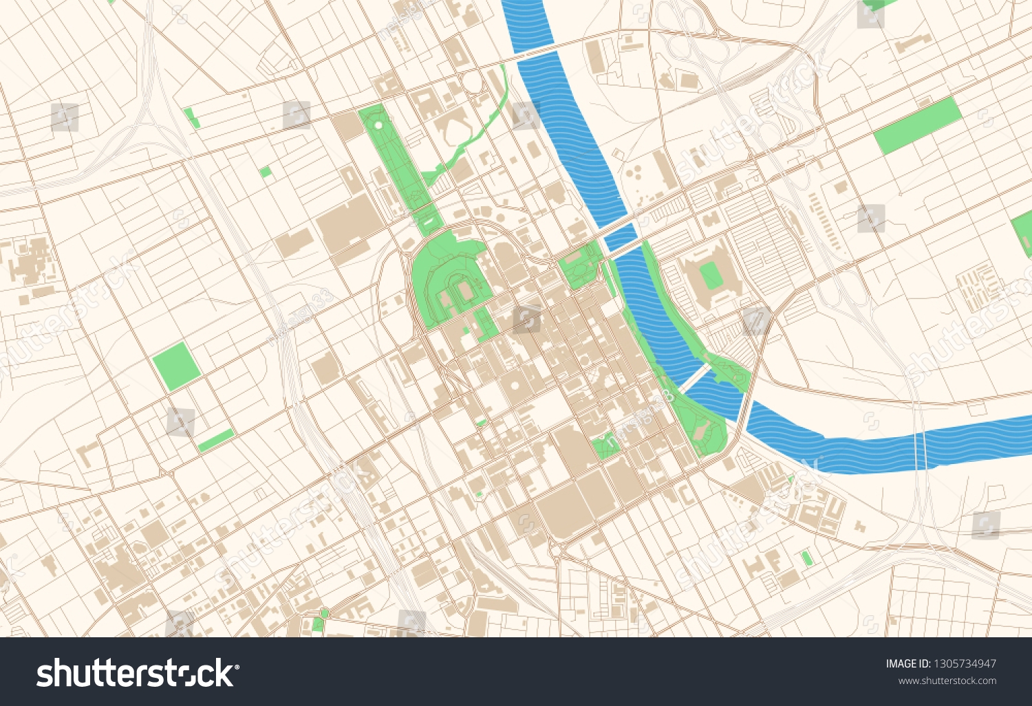 Nashville Tennessee Printable Map Excerpt This Stock Vector Royalty Free 1305734947 Shutterstock