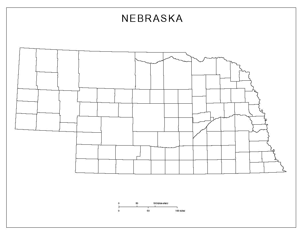 Nebraska Blank Map