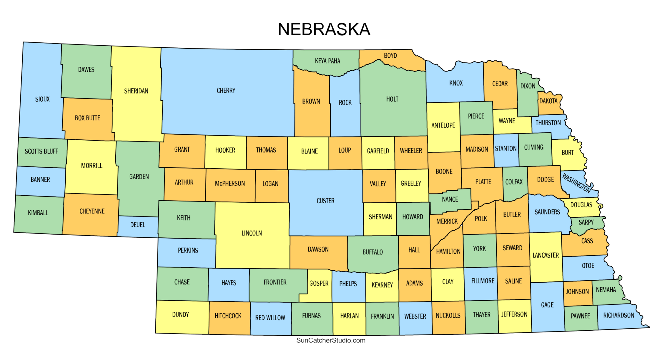 Nebraska County Map Printable State Map With County Lines Free Printables Monograms Design Tools Patterns U0026 DIY Projects