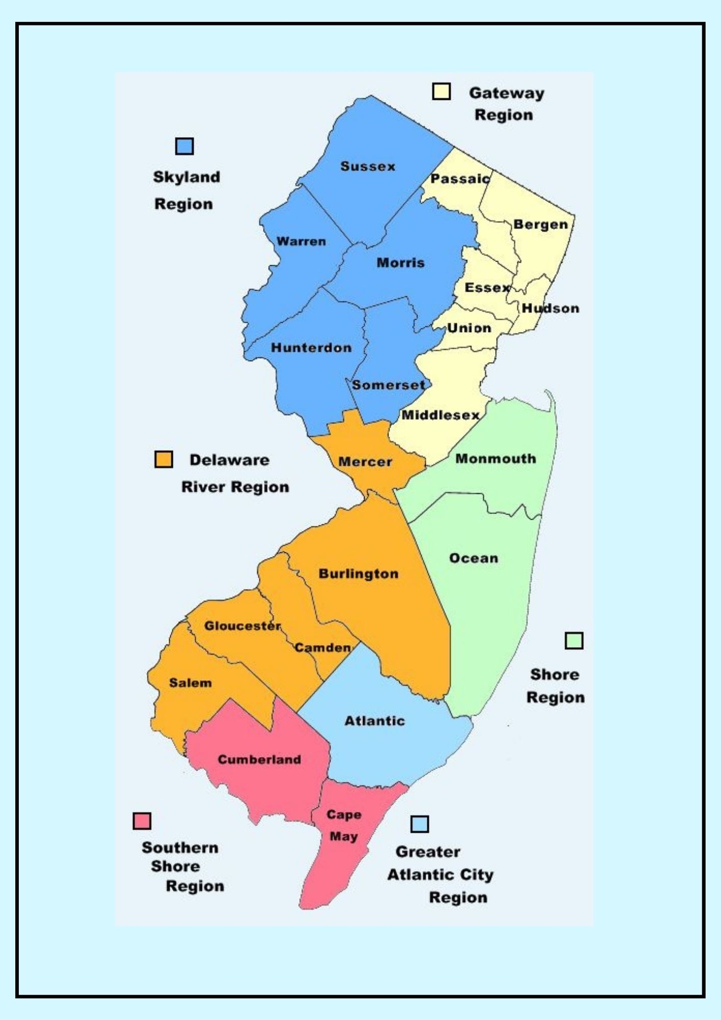 New Jersey County Map Map Of NJ Counties And Cities 
