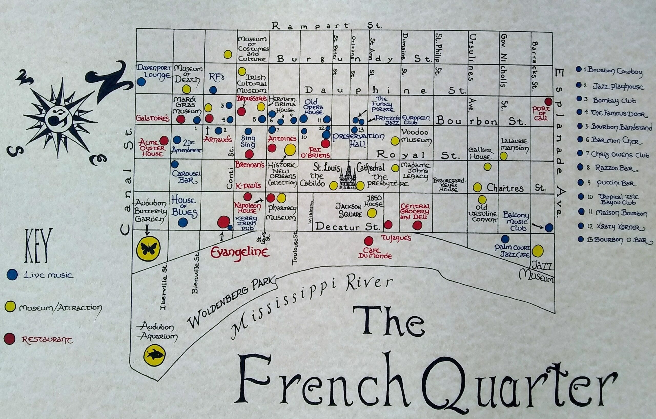 New Orleans French Quarter Map