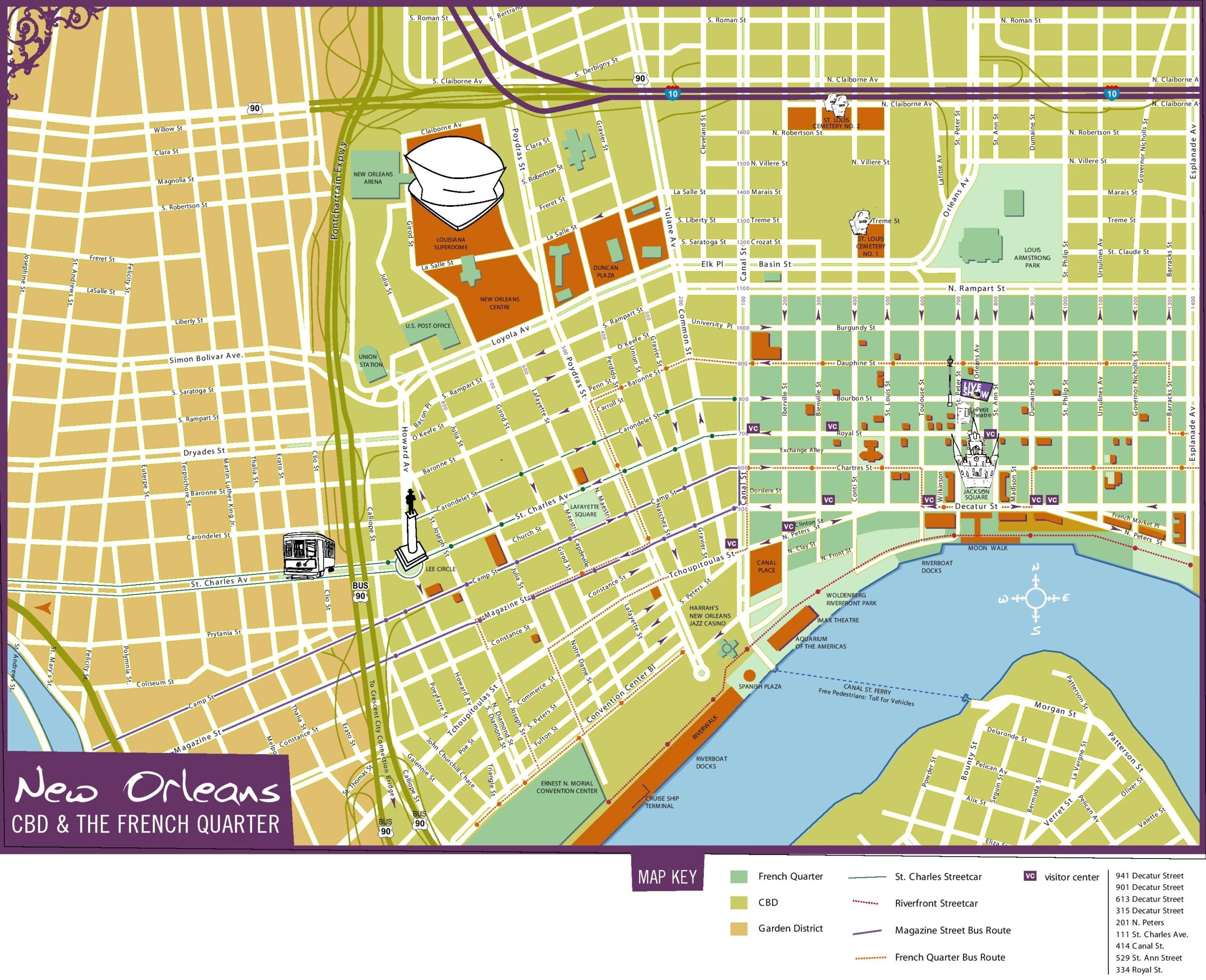 Printable New Orleans Tourist Map