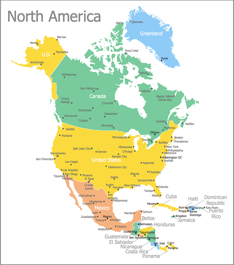 North America Map With Capitals Template How To Draw A Map Of 