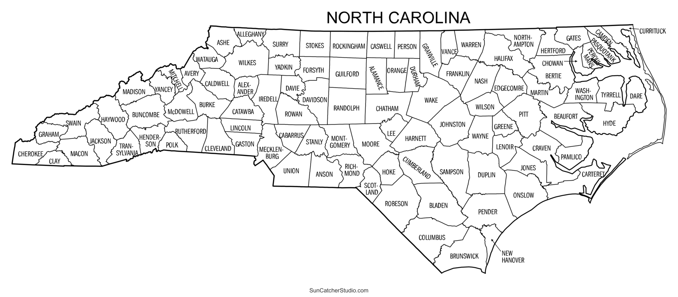North Carolina County Map Printable State Map With County Lines Free Printables Monograms Design Tools Patterns U0026 DIY Projects