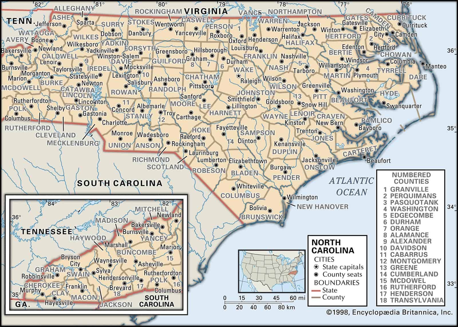 Nc County Map Printable