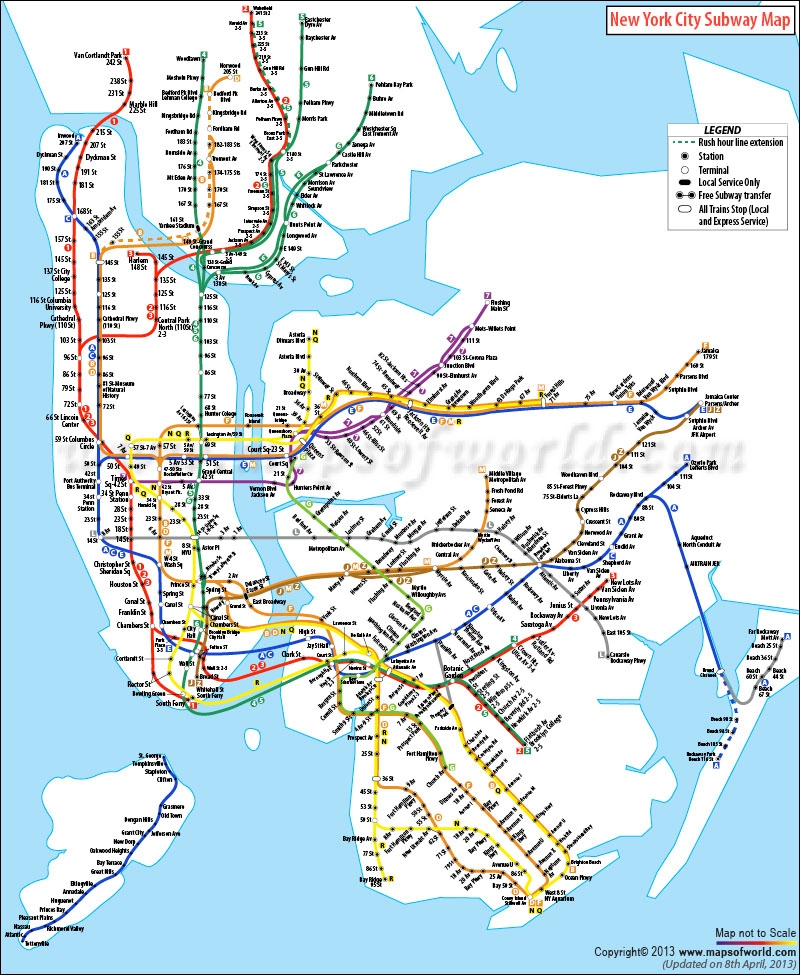New York City Subway Map Printable