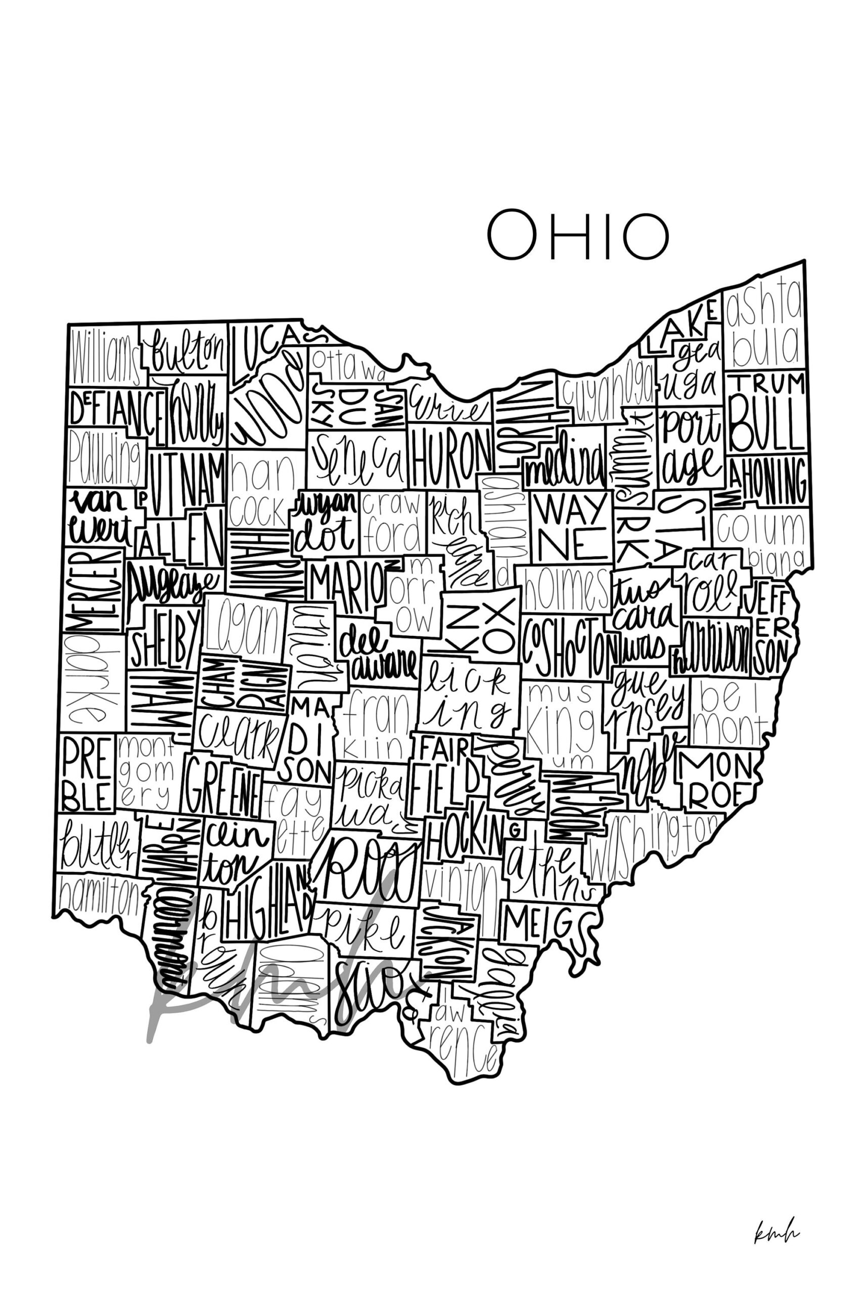 Ohio County Map Printable