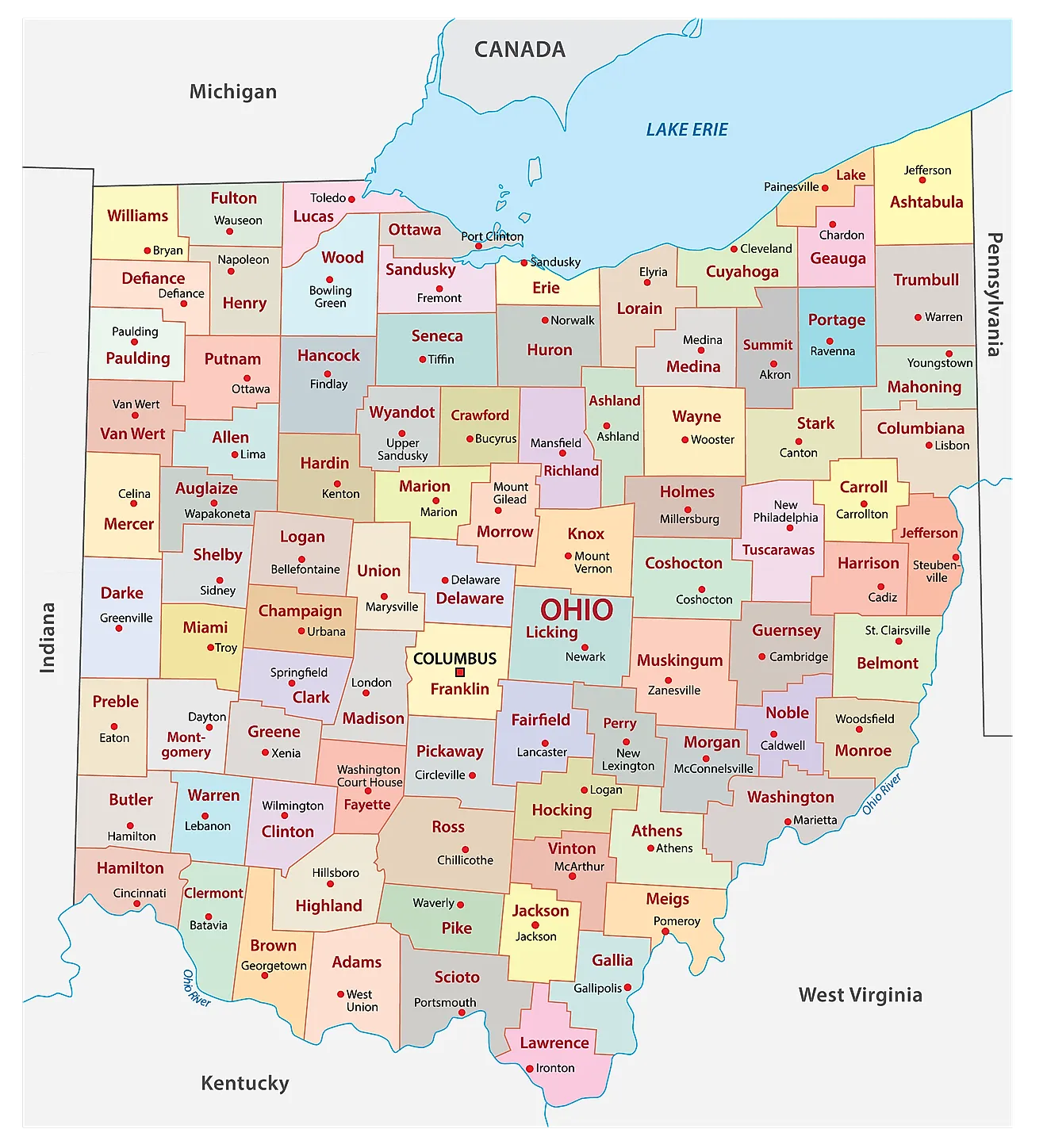 Ohio Map Printable