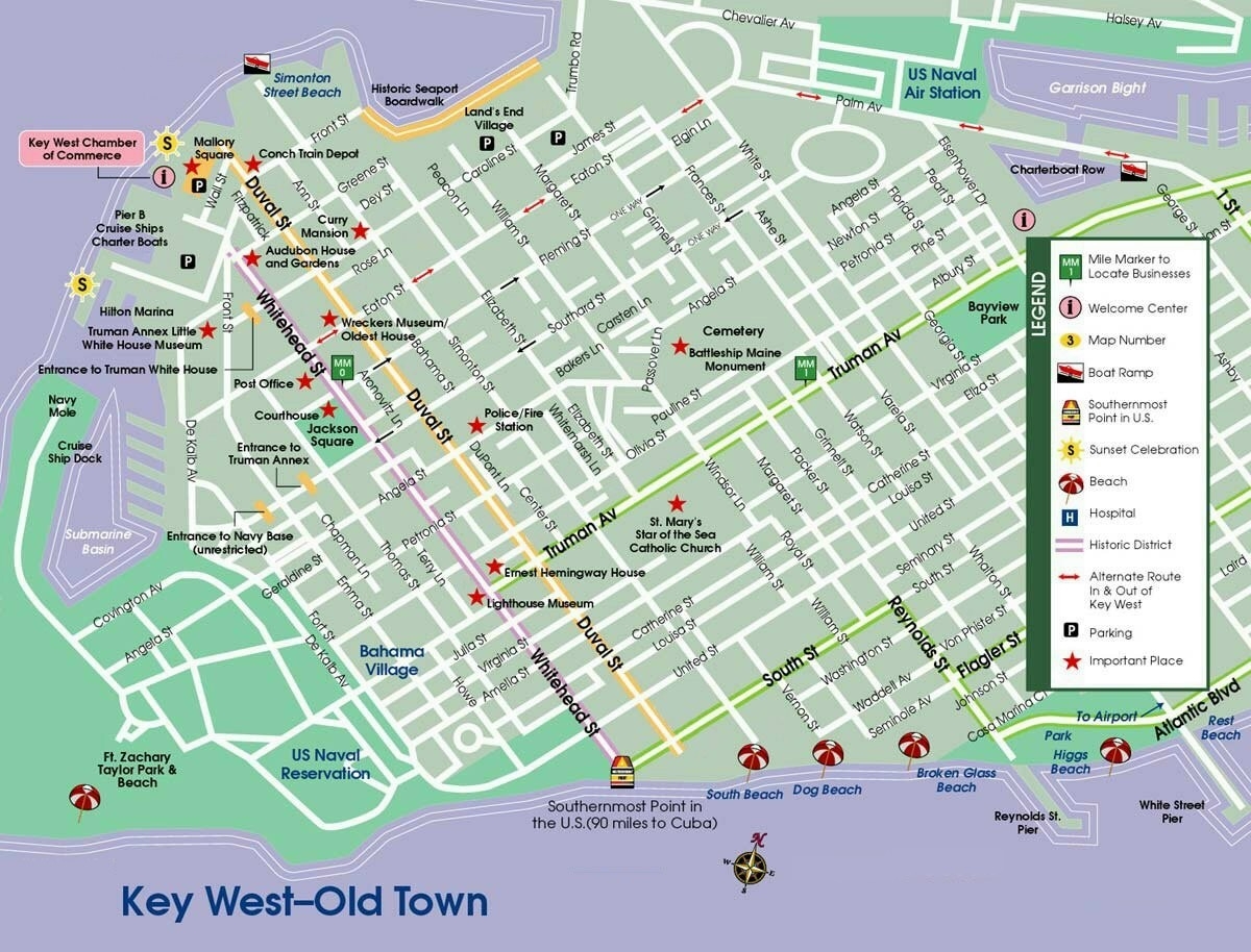 Printable Map Of Key West Florida