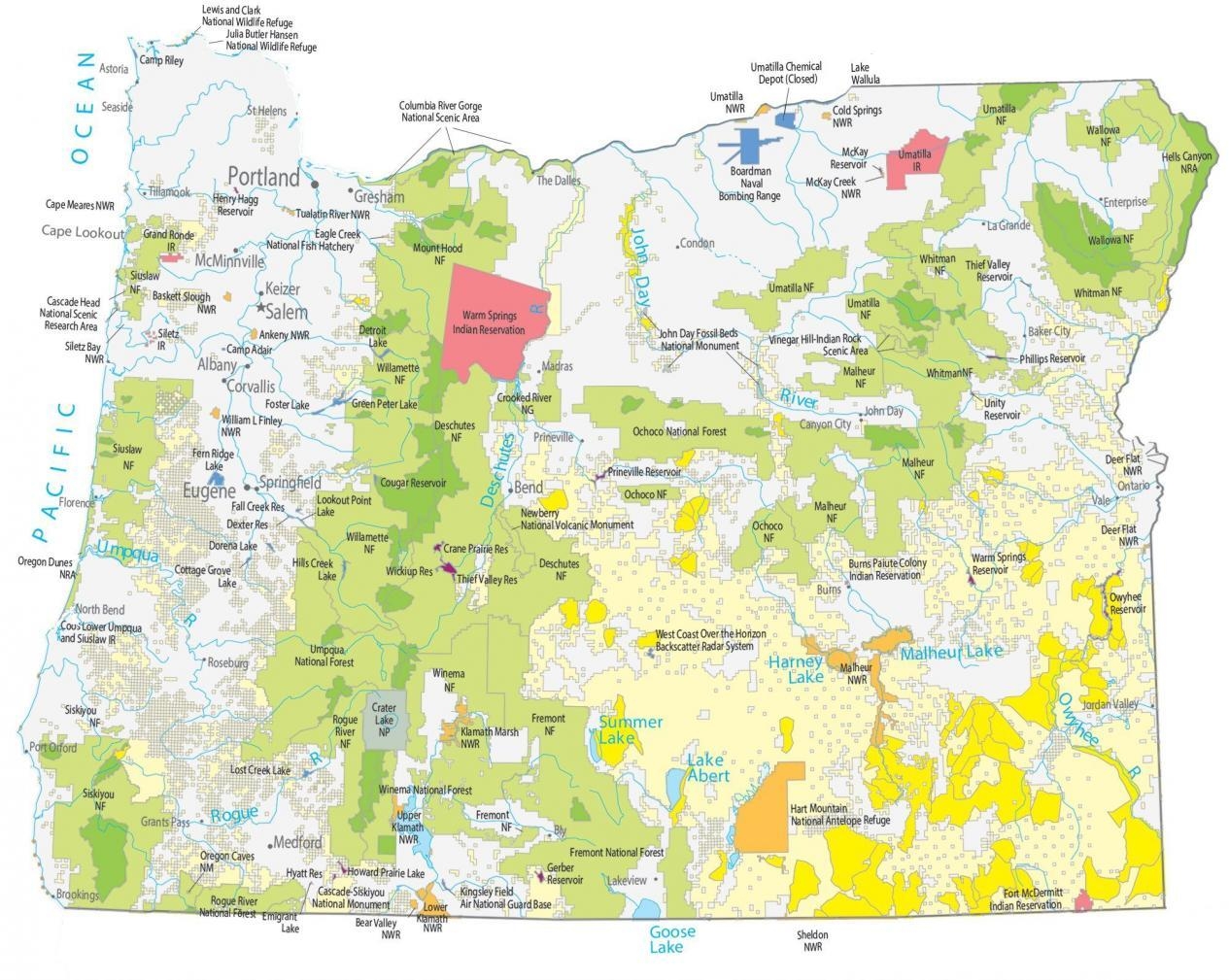 Map Of Oregon Printable