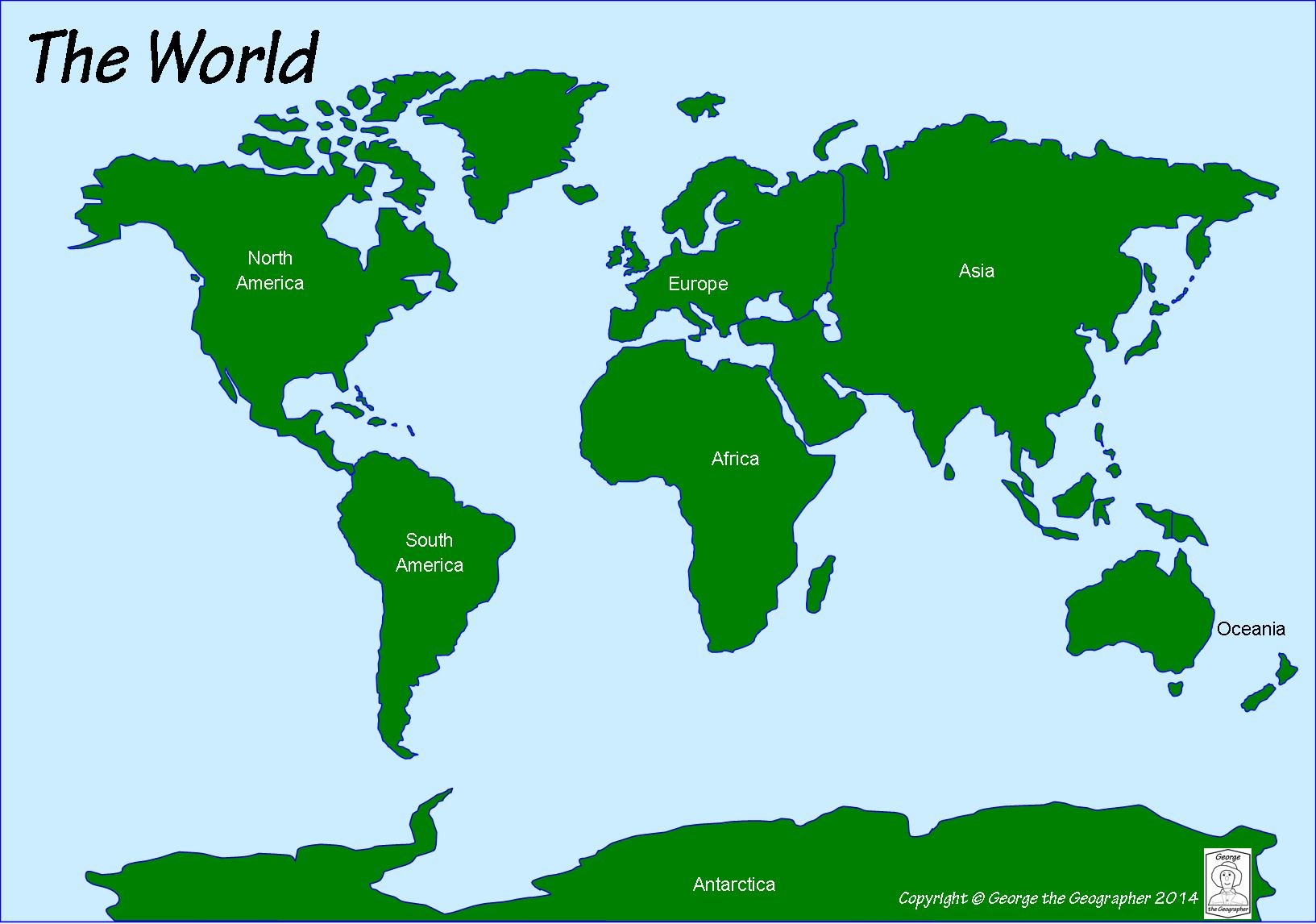 Map Of Continents Printable