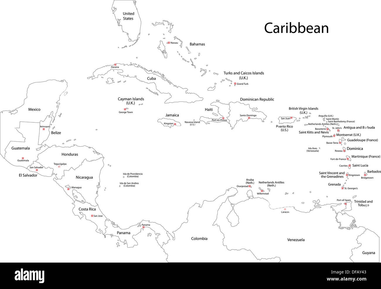 Printable Caribbean Map