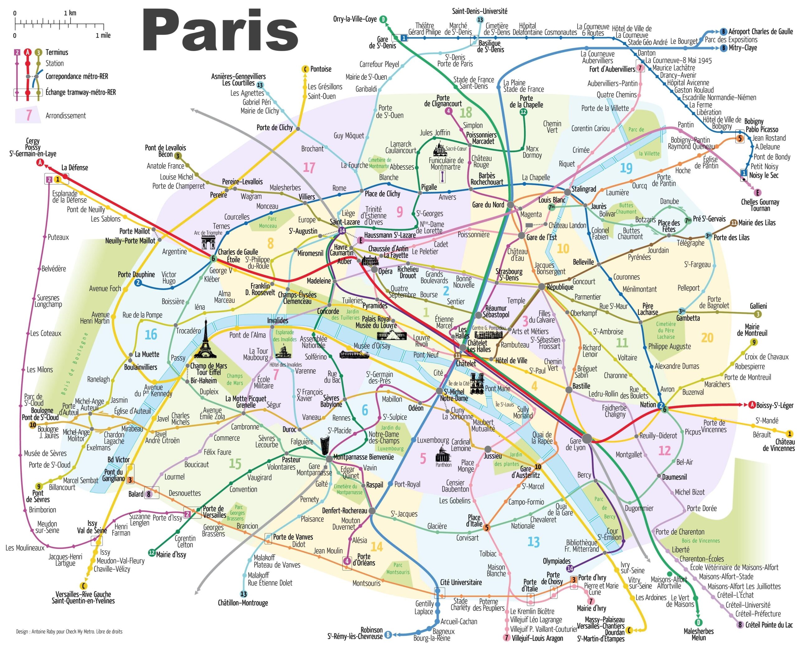 Map Of Paris Printable