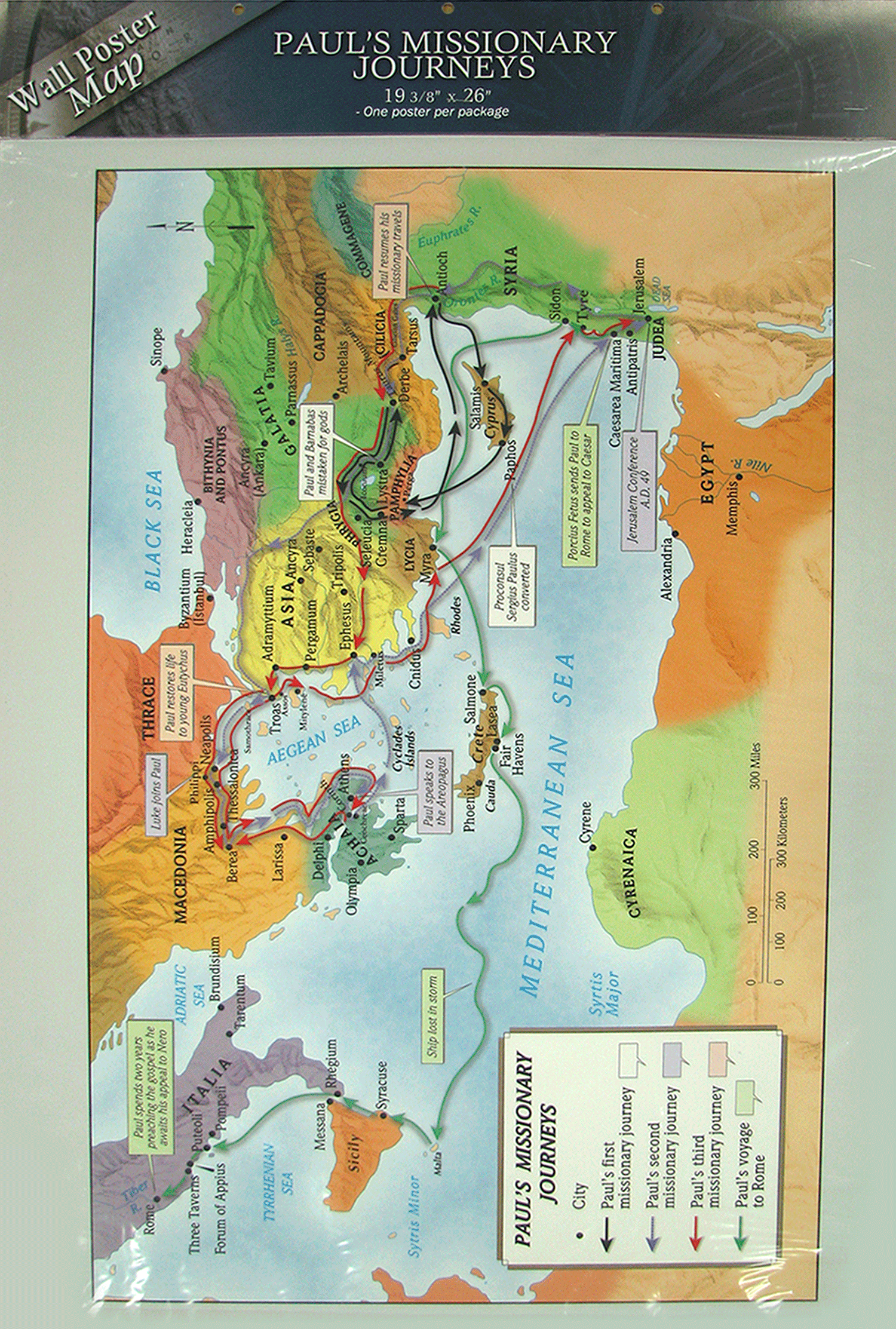 Paul s Missionary Journeys Map Broadman U0026 Holman 4112 Bible Truth Publishers
