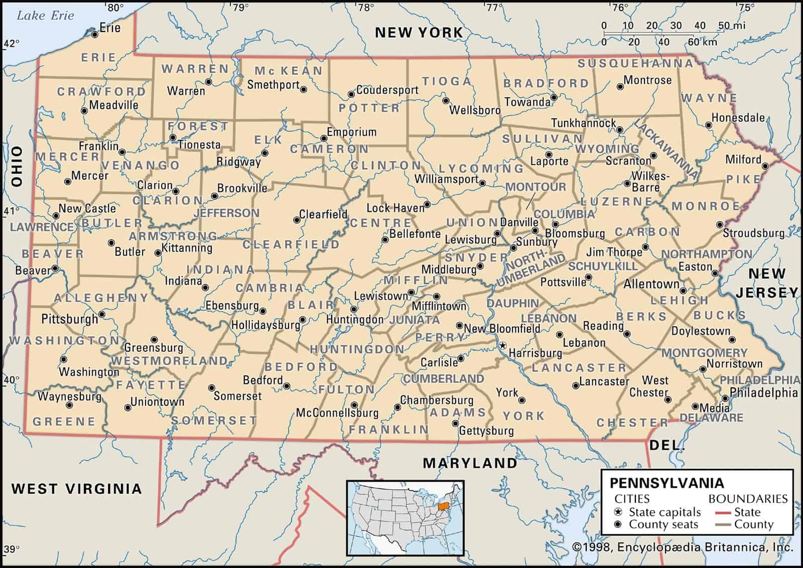 Pa County Map Printable