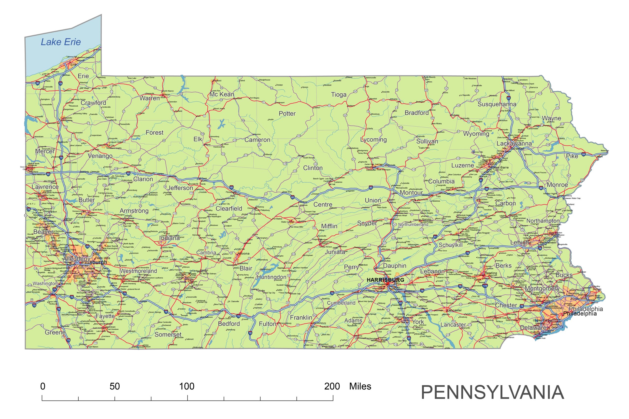 Pennsylvania Map Printable Pennsylvania Map Printable
