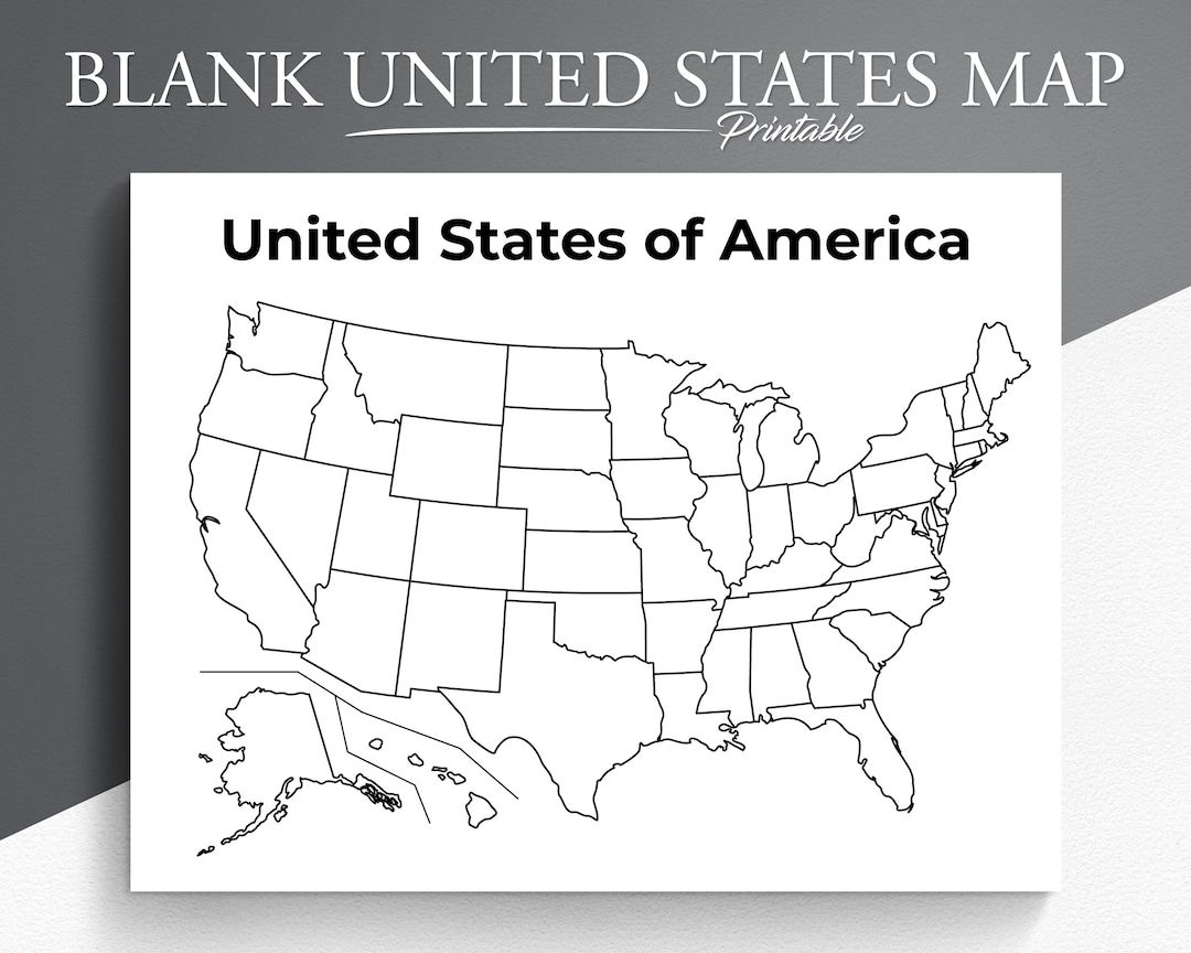 Printable Blank US Map Educational Map For Kids USA Coloring Page United States Map Coloring Etsy Printable Blank US Map Educational Map For Kids USA Coloring Page United States Map Coloring Etsy