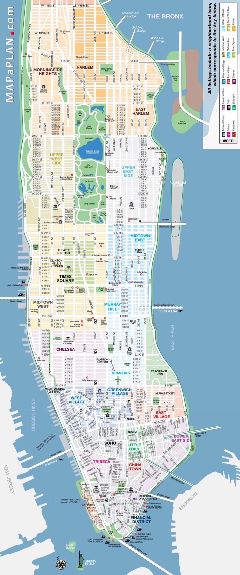 Printable Map Of Manhattan Free Printable Map Of Manhattan NYC 