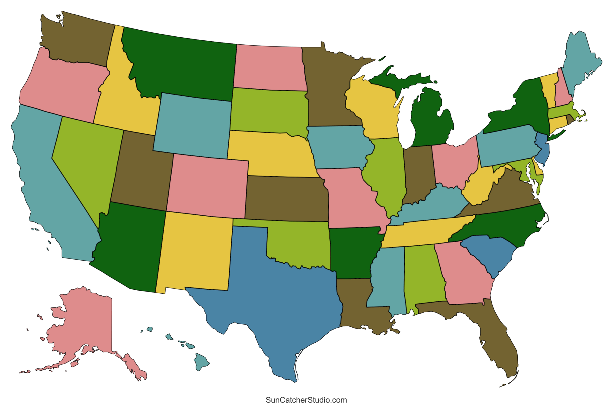 Map Of United States Printable Free