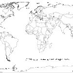 Printable White transparent Political Blank World Map C3 Free 