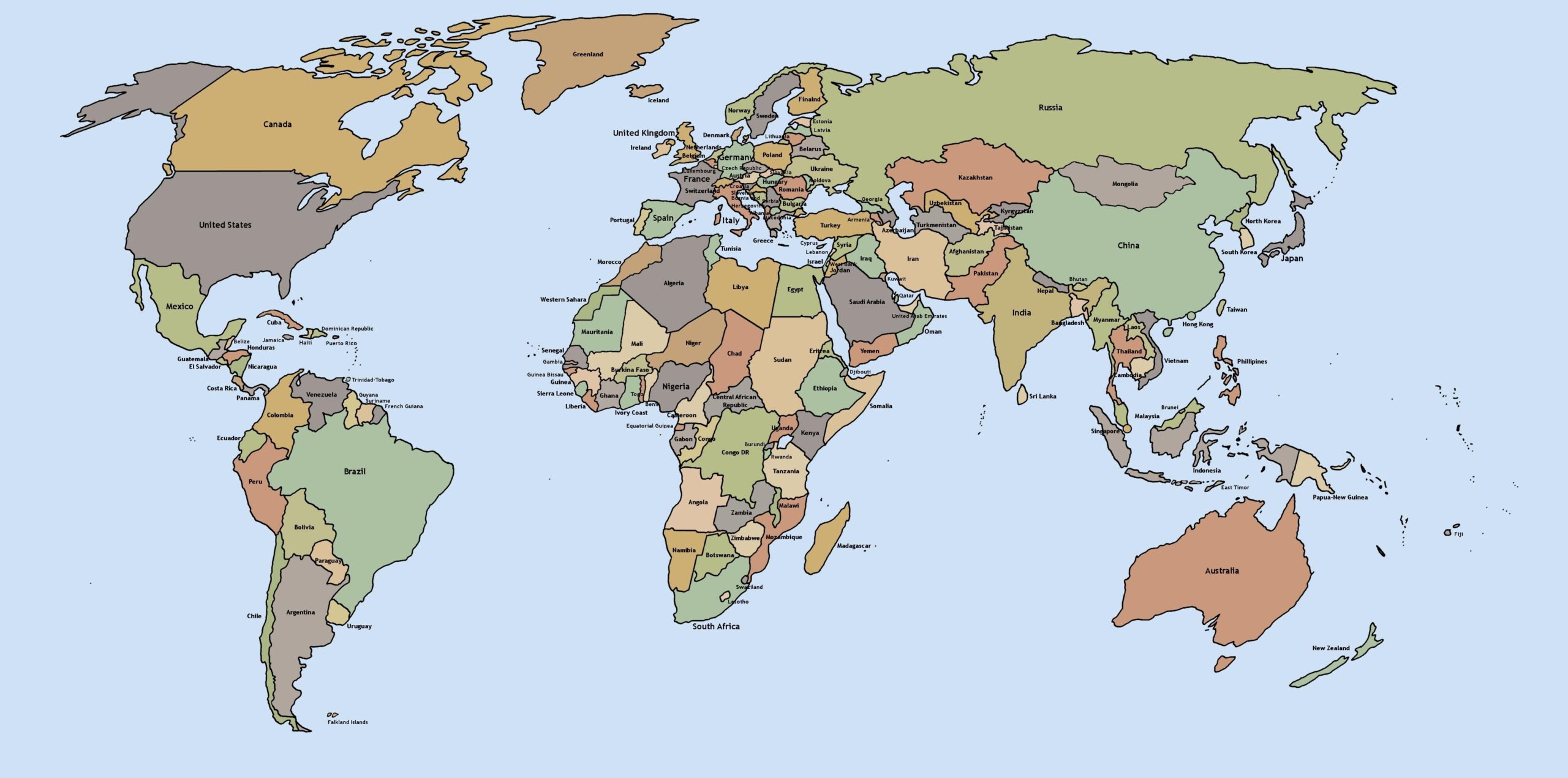 Map Of The World Printable