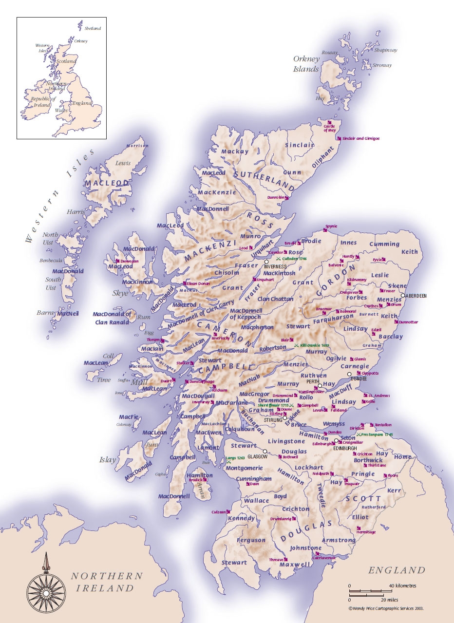 Map Of Scotland Printable