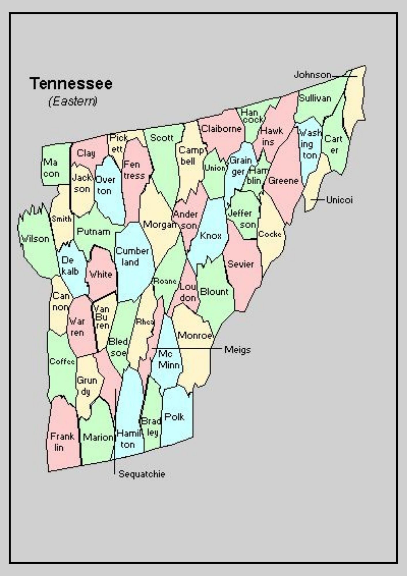 Printable Map Of Tn