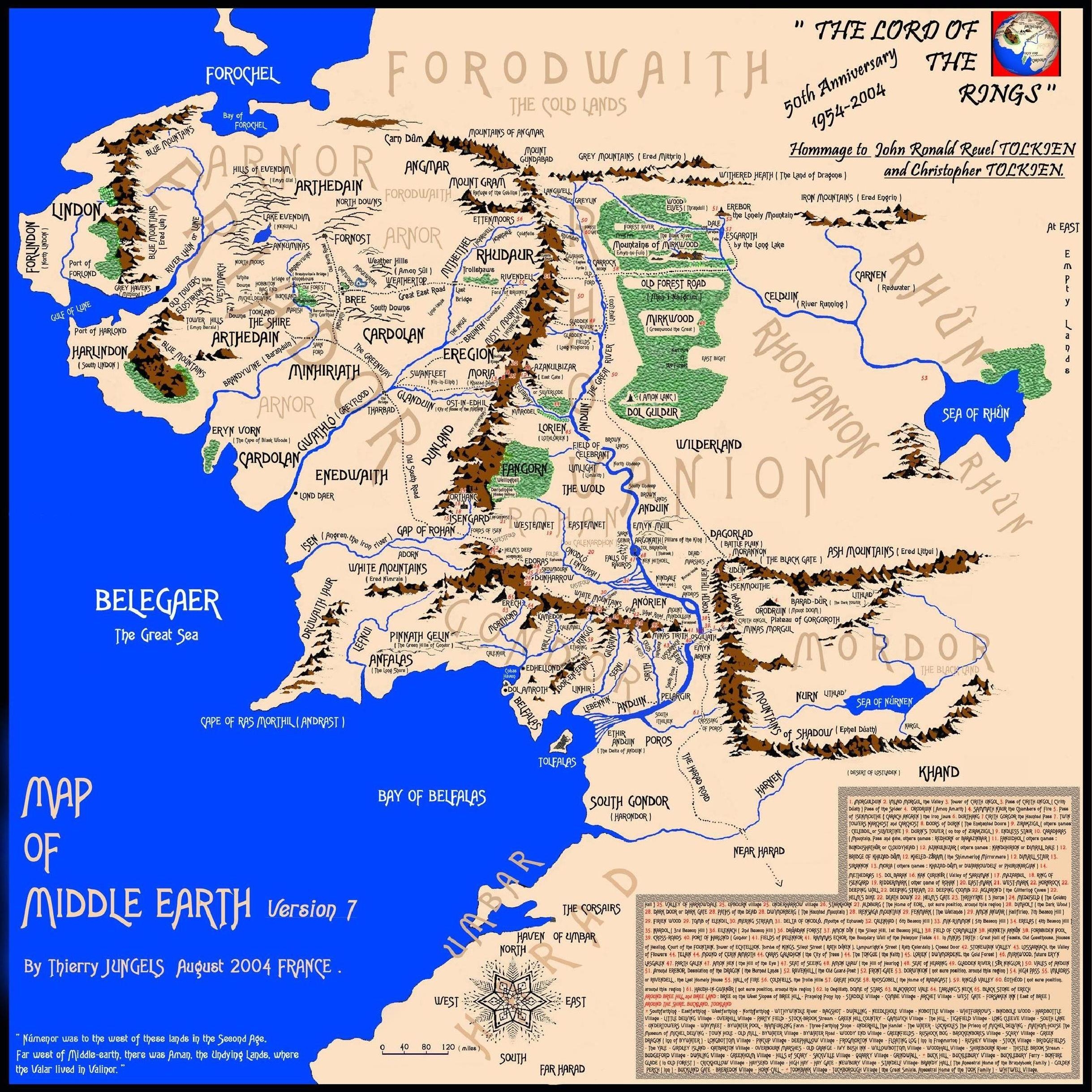 The Lord Of The Rings Maps Middle earth