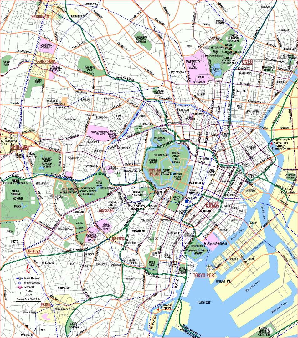 Tokyo Map Japan
