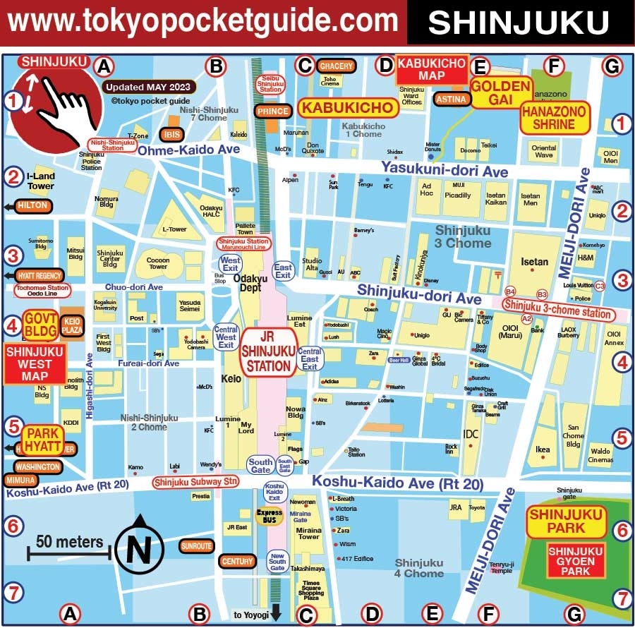 TOKYO POCKET GUIDE Shinjuku Map In English For Things To Do And Tourist Attractions