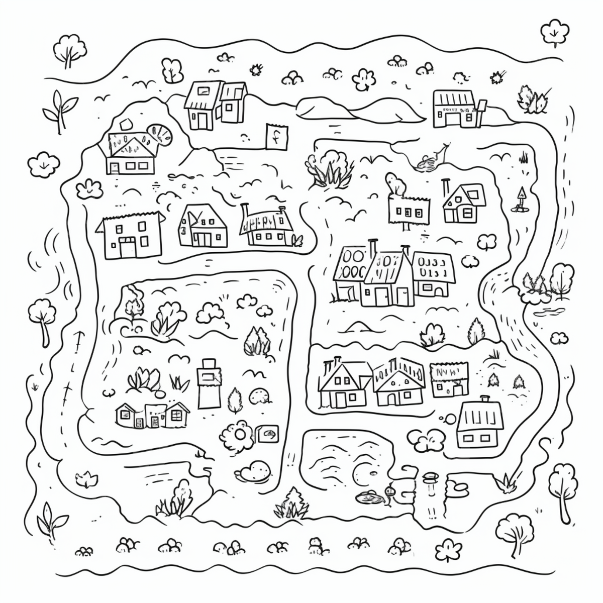 Printable Blank Town Map Template