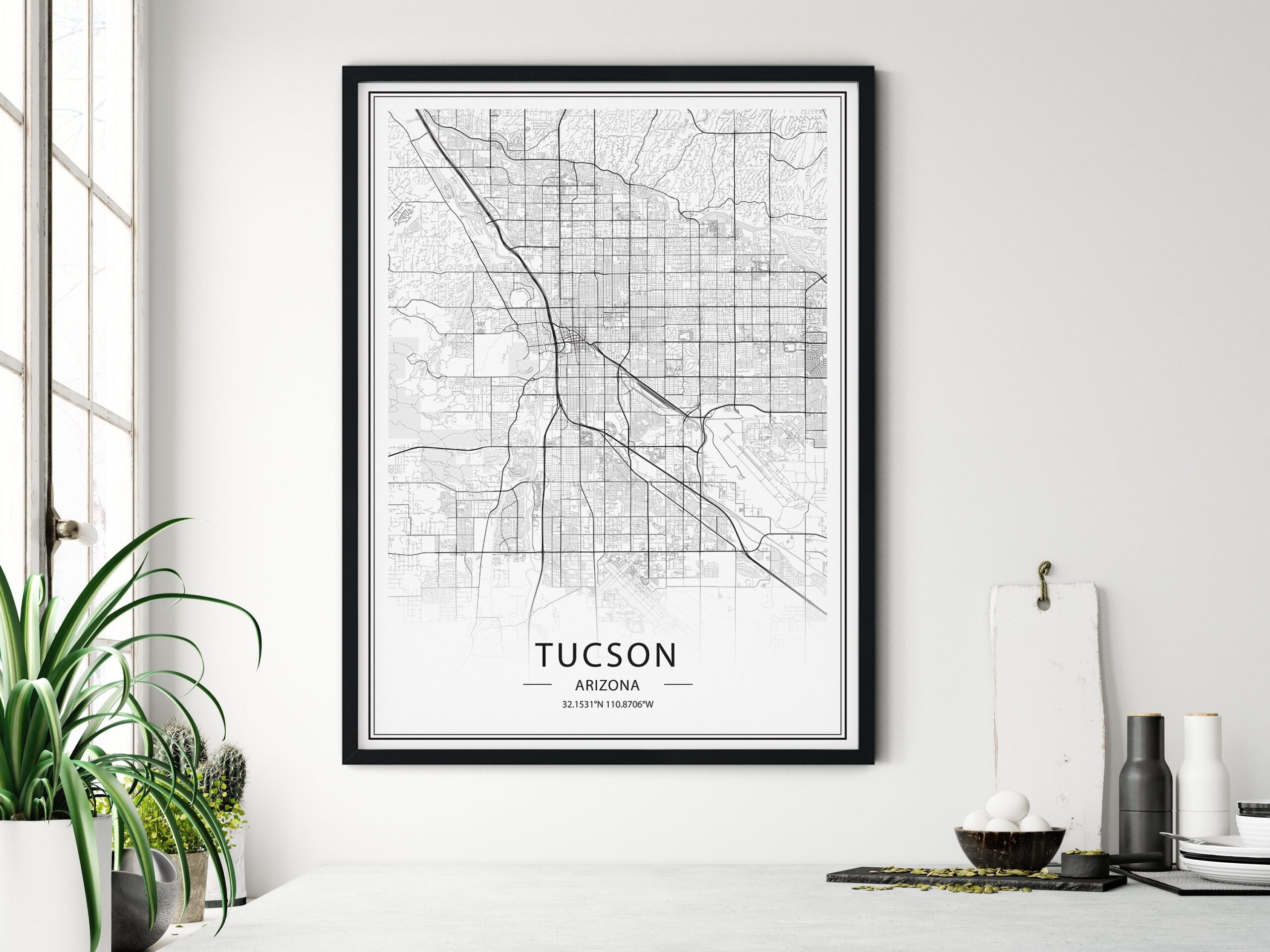 Tucson Map Print Arizona Map Poster Tucson Street Map Arizona Wall Art US City Maps Tucson Printable Map INSTANT DOWNLOAD Etsy