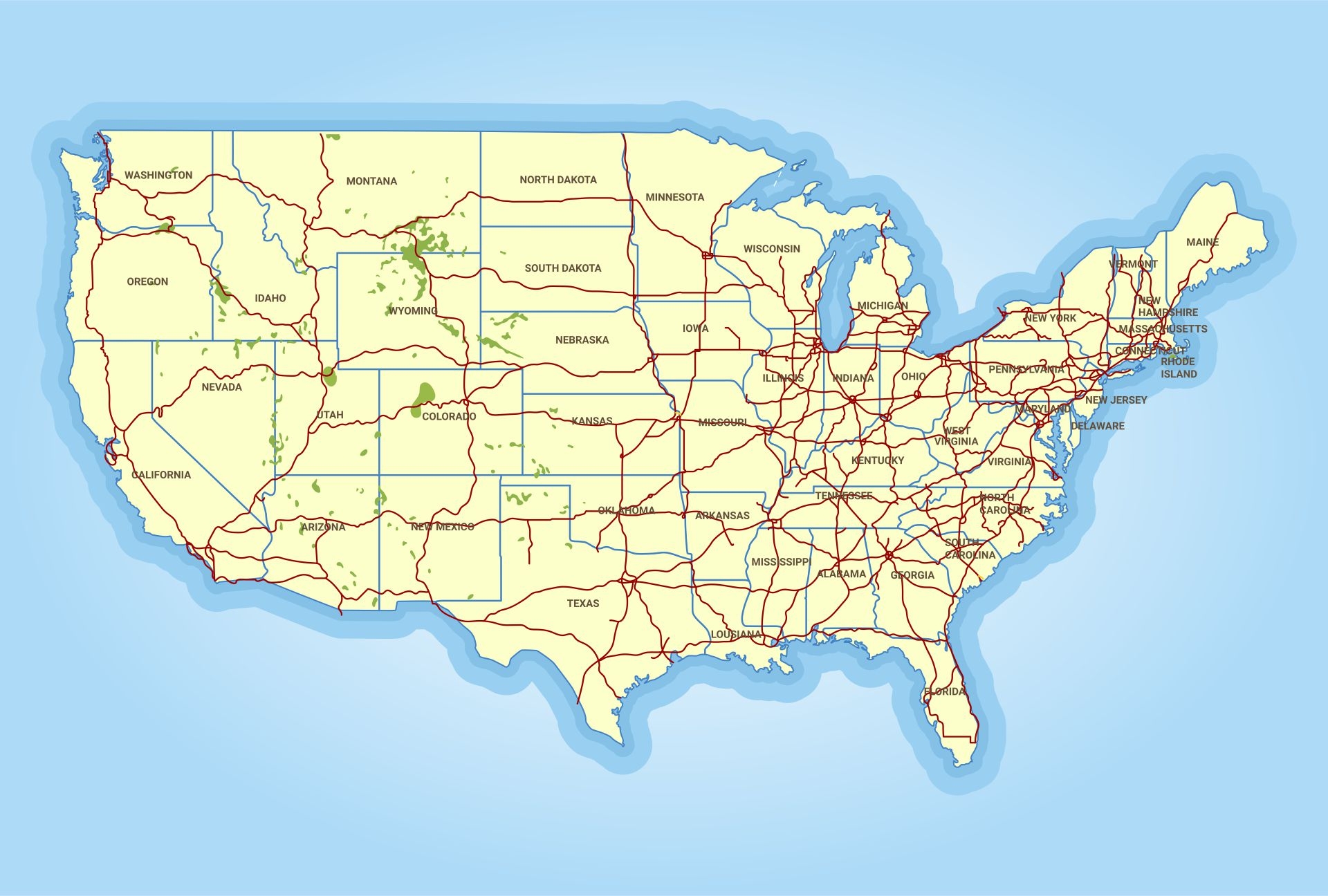 Us Highway Map Printable