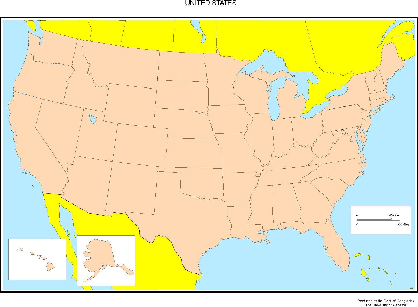 Free Printable Blank Us State Map