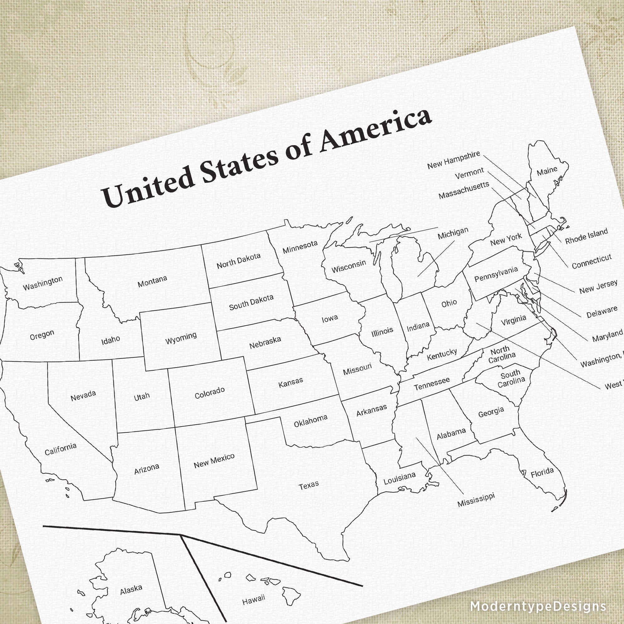 USA Printable Map United States Of America Worksheets Library