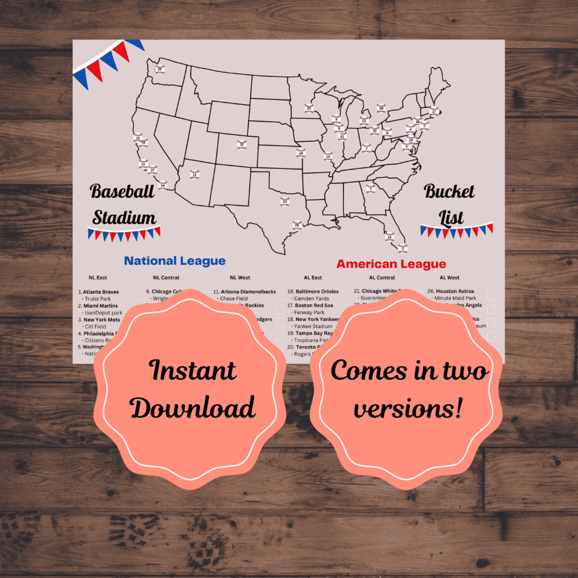 Free Printable Map Of Mlb Stadiums