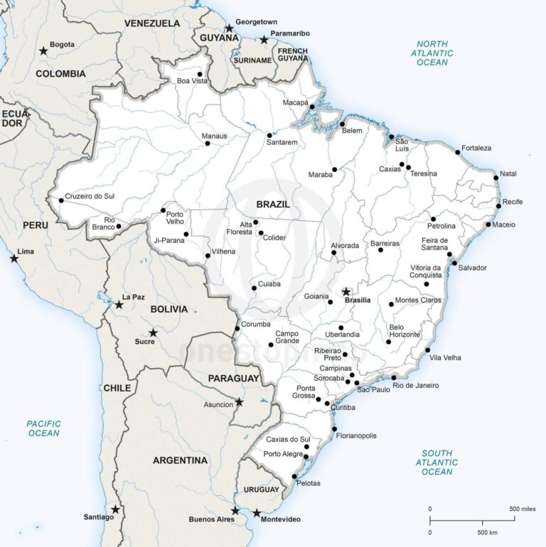 Vector Map Of Brazil Political One Stop Map
