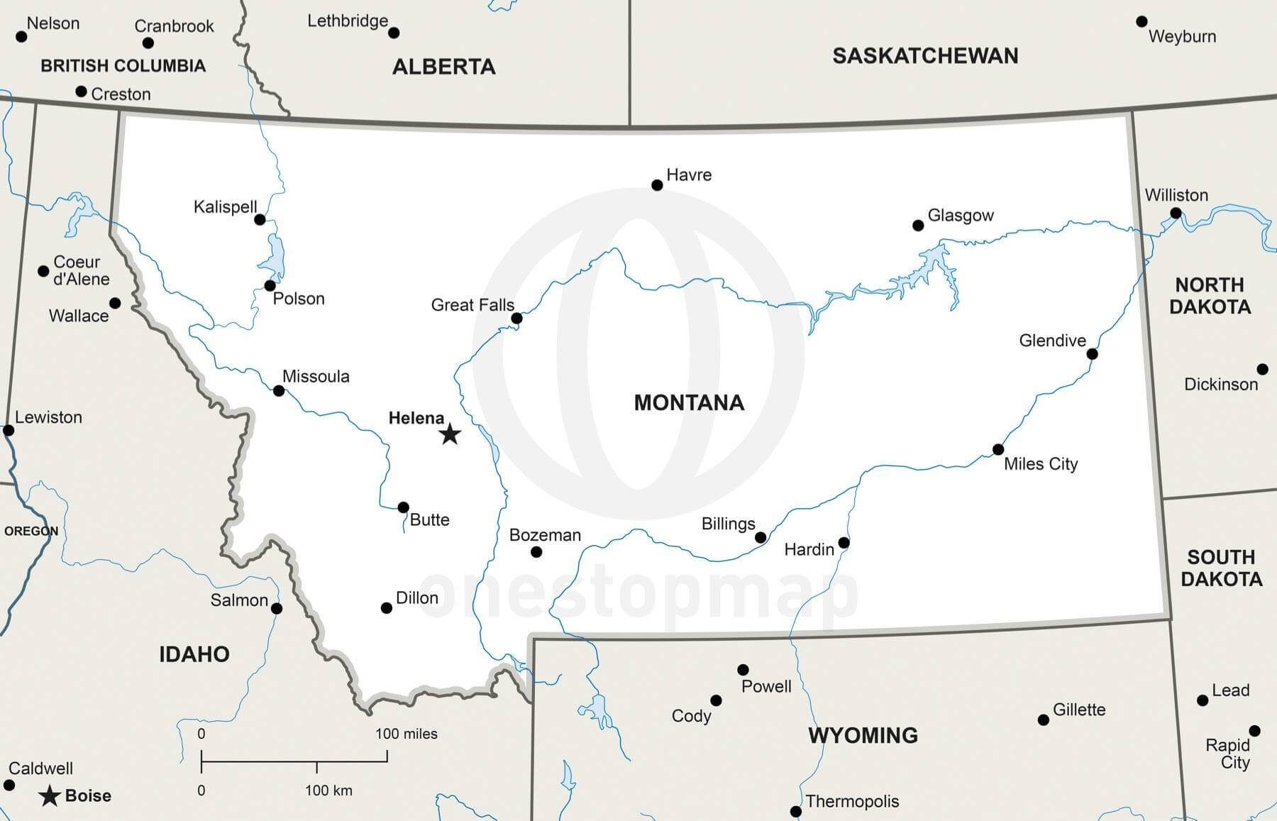Montana Printable Map