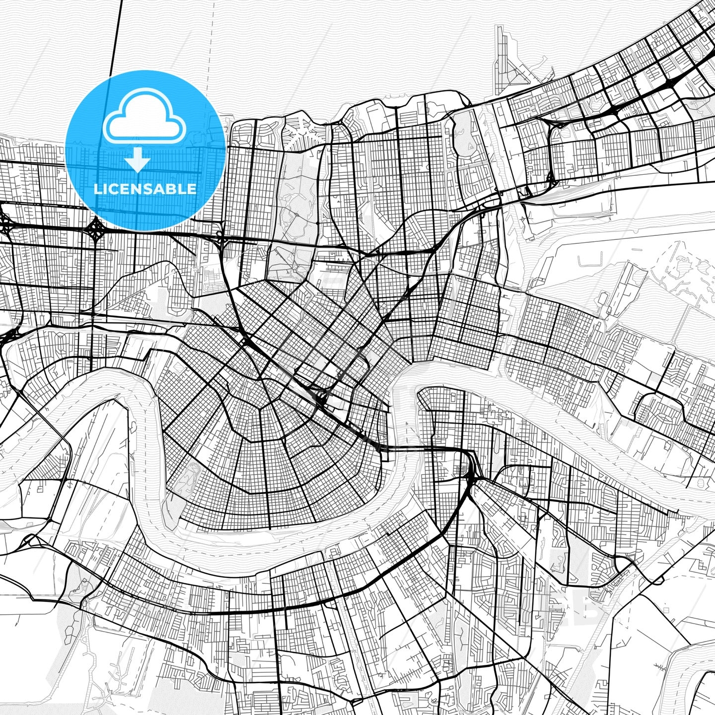 Vector PDF Map Of New Orleans Louisiana United States Worksheets Library