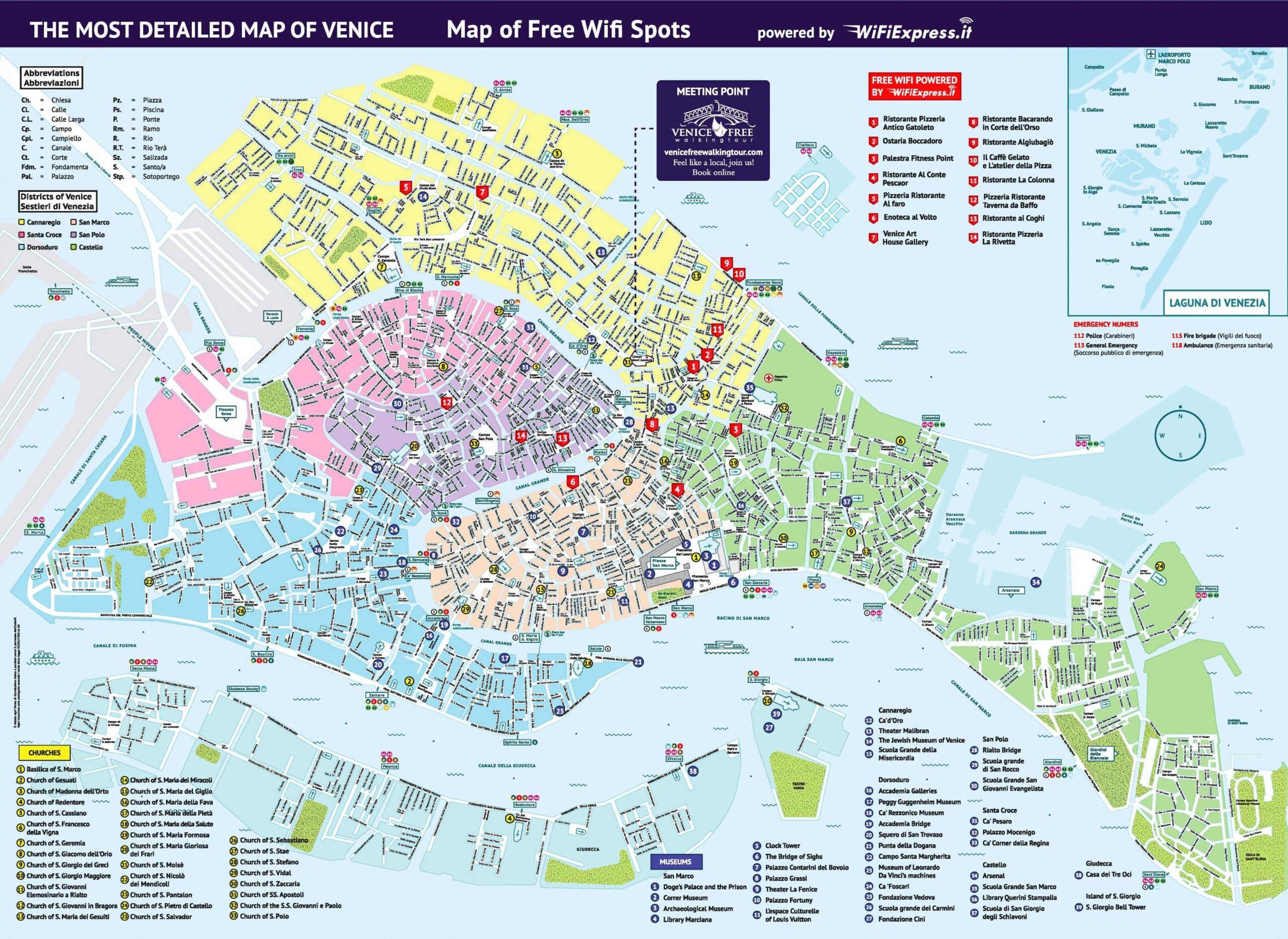 Venice Attractions Map Map Of Venice Italy Attractions Italy 